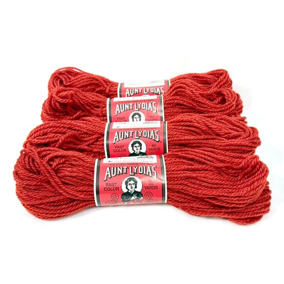 Aunt Lydias Heavy Rug Yarn 100% Kodel Polyester Chestnut Color - 4 New Skeins - Picture 1 of 6